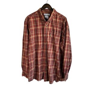 Columbia Classic Dark Red Plaid Men's Shirt
